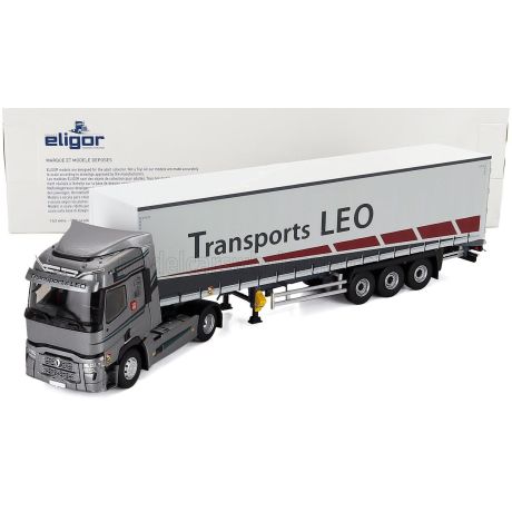 ELIGOR RENAULT T480 TRUCK TELONATO LEO TRANSPORTS 2021 - GREY WHITE 1/43
