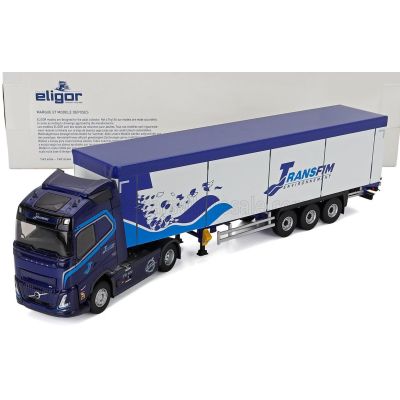 ELIGOR VOLVO FH AERO 500 TRUCK CASSONATO TRANSFIM TRANSPORTS 2024 - BLUE WHITE 1/43