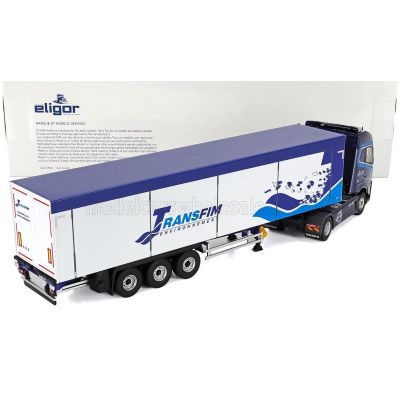 ELIGOR VOLVO FH AERO 500 TRUCK CASSONATO TRANSFIM TRANSPORTS 2024 - BLUE WHITE 1/43