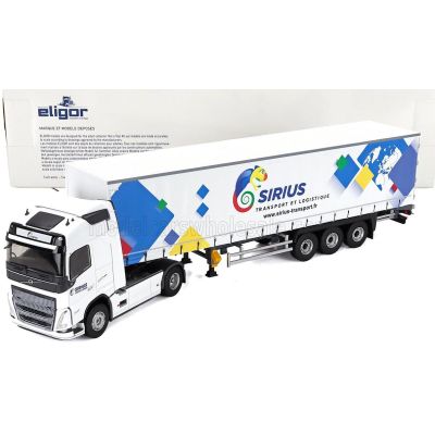 ELIGOR VOLVO FH 500 TRUCK TELONATO SIRIUS TRANSPORTS 2020 - WHITE 1/43