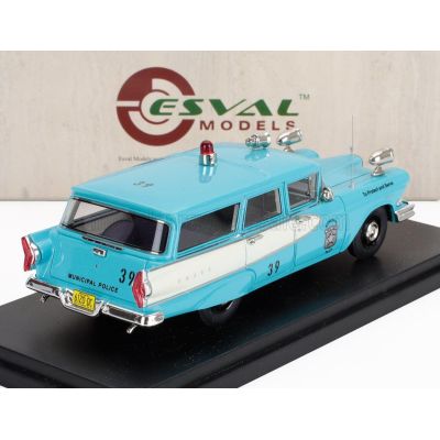 ESVAL MODEL EDSEL VILLAGER POLICE 1958 - LIGHT BLUE WHITE 1/43