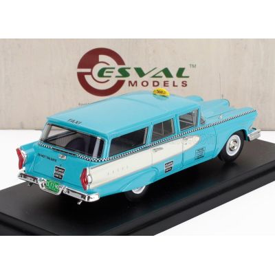 ESVAL MODEL EDSEL VILLAGER TAXI 1958 - LIGHT BLUE WHITE 1/43