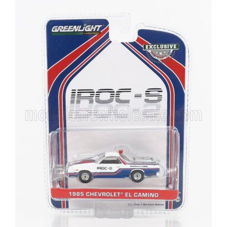 GREENLIGHT CHEVROLET EL CAMINO SS OFFICIAL PACE CAR IROC-S INTERNATIONAL RACE OF CHAMPIONS 1985 - WHITE BLUE 1/64