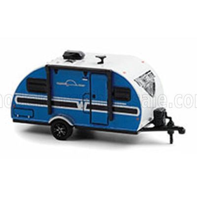 GREENLIGHT TRAILER WINNEBAGO WINNIE DROP ROULOTTE 2017 - BLUE WHITE 1/64