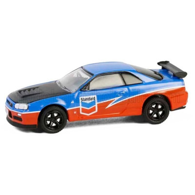 GREENLIGHT NISSAN SKYLINE GT-R (R34) COUPE STANDARD 2000 - BLUE ORANGE 1/64