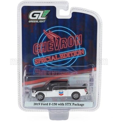 GREENLIGHT FORD USA F-150 XL PICK-UP CHEVRON 2019 - WHITE BLACK 1/64