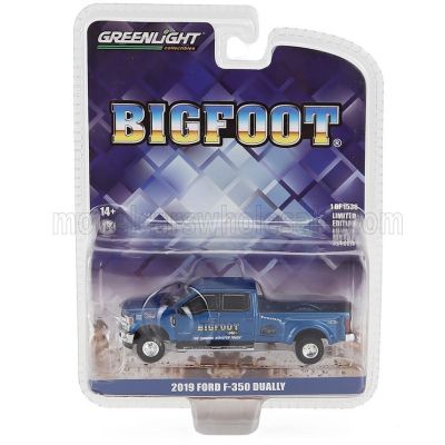 GREENLIGHT FORD USA F-350 DOUBLE CABINE PICK-UP BIGFOOT 2019 - BLUE 1/64