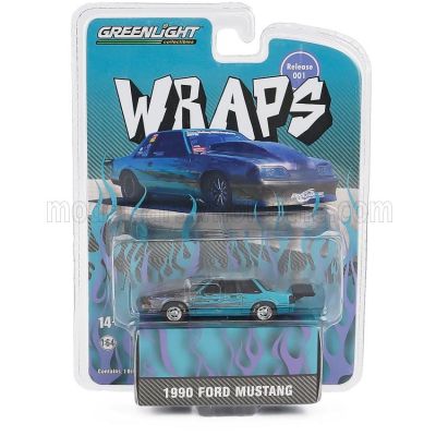 GREENLIGHT FORD USA MUSTANG COUPE WRAPS 1990 - VARIOUS 1/64