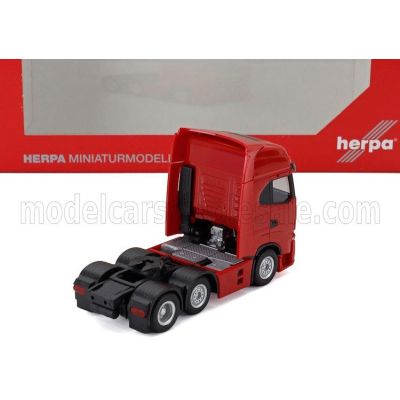 HERPA IVECO FIAT S-WAY 6x2 TRACTOR TRUCK 3-ASSI 2022 - RED 1/87