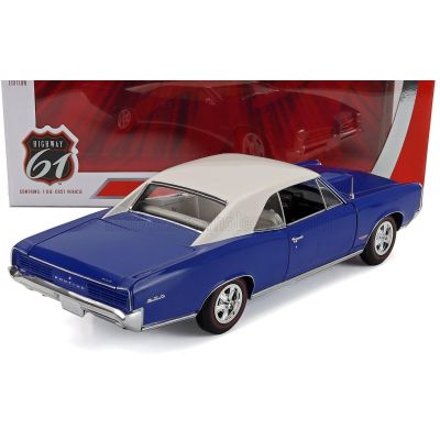 HIGHWAY61 PONTIAC GTO COUPE 1966 - BLUE WHITE 1/18