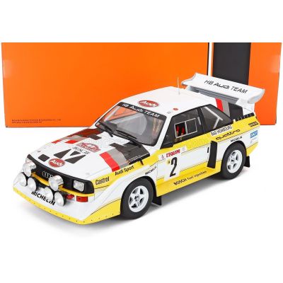IXO MODELS AUDI QUATTRO SPORT S1 (night version) N 2 4th RALLY MONTECARLO 1986 WALTER ROHRL - CHRISTIAN GEISTDORFER - YELLOW WHI
