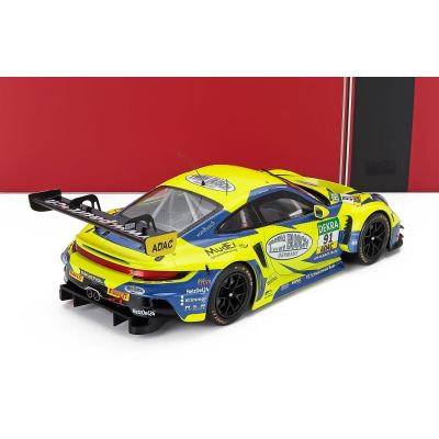 IXO MODELS PORSCHE 911 992 GT3 R TEAM JOOS N 91 ADAC GT MASTERS 2024 JOHANNES KAPFINGER - MICHAEL KAPFINGER - YELLOW BLUE 1/18