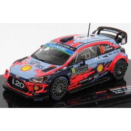 IXO MODELS HYUNDAI i20 WRC COUPE N 19 RALLY MONTECARLO 2019 S.LOEB - D.ELENA - 2 TONE BLUE RED 1/43