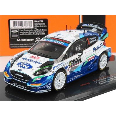 IXO MODELS FORD ENGLAND FIESTA WRC N 3 RALLY MONTECARLO 2021 T.SUNINEN - M.MARKKULA - BLUE WHITE 1/43