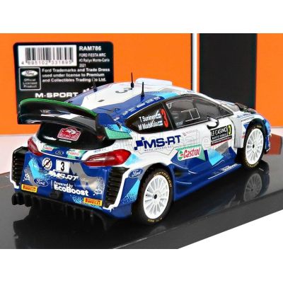 IXO MODELS FORD ENGLAND FIESTA WRC N 3 RALLY MONTECARLO 2021 T.SUNINEN - M.MARKKULA - BLUE WHITE 1/43