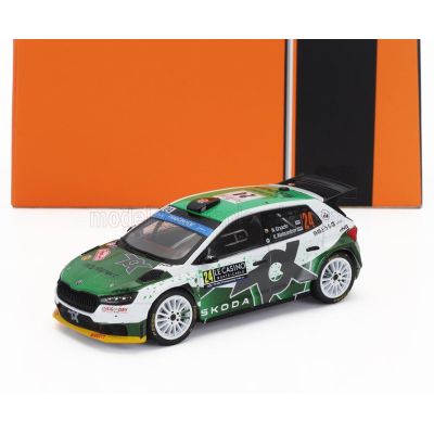 IXO MODELS ŠKODA FABIA RS RALLY2 TEAM TOKSPORT WRT2 N 24 RALLY MONTECARLO 2023 NIKOLAY GRYAZIN - KONSTANTIN ALEKSANDROV - WHITE