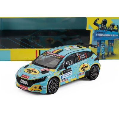 IXO MODELS HYUNDAI i20 N RALLY2 N 3 2nd RALLY SPA 2024 CEDRIC CHERAIN - DAMIEN WITHERS - LIGHT BLUE YELLOW 1/43