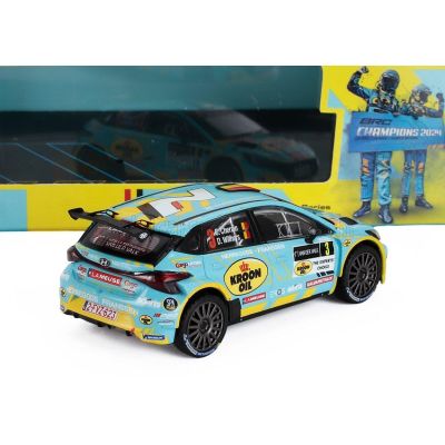 IXO MODELS HYUNDAI i20 N RALLY2 N 3 2nd RALLY SPA 2024 CEDRIC CHERAIN - DAMIEN WITHERS - LIGHT BLUE YELLOW 1/43