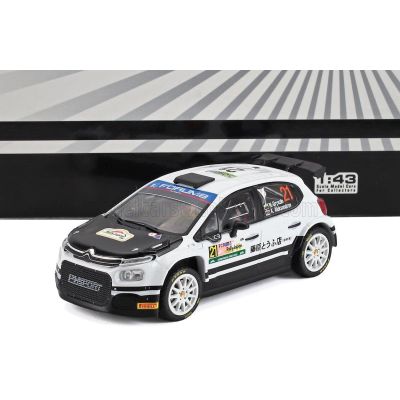 IXO MODELS CITROEN C3 RALLY2 TEAM AEC DG SPORT N 21 RALLY JAPAN 2024 NIKOLAY GRYAZIN - KONSTANTIN ALEKSANDROV - WHITE BLACK 1/43