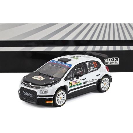 IXO MODELS CITROEN C3 RALLY2 TEAM AEC DG SPORT N 21 RALLY JAPAN 2024 NIKOLAY GRYAZIN - KONSTANTIN ALEKSANDROV - WHITE BLACK 1/43
