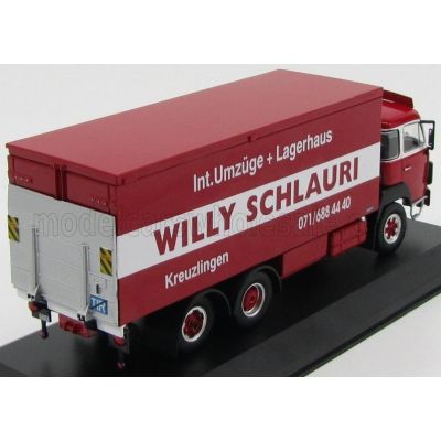 IXO MODELS SAURER D300F TRUCK TRANSPORTER WILLY SCHLAURY 1978 - RED WHITE 1/43