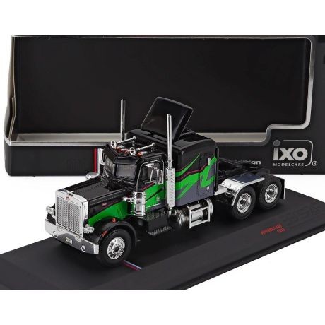 IXO MODELS PETERBILT 359 TRACTOR TRUCK 3-ASSI 1973 - BLACK GREEN 1/64