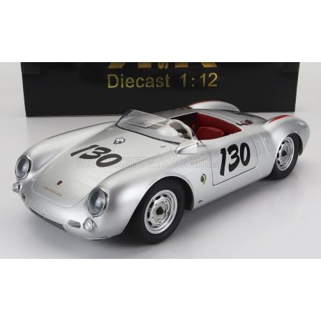 KK SCALE PORSCHE 550A SPIDER N 130 1956 JAMES DEAN - LITTLE BASTARD - SILVER 1/12
