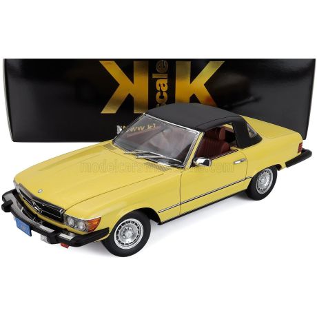 KK SCALE MERCEDES BENZ SL-CLASS 450SL (R107) CABRIOLET USA VERSION 1979 - YELLOW 1/12