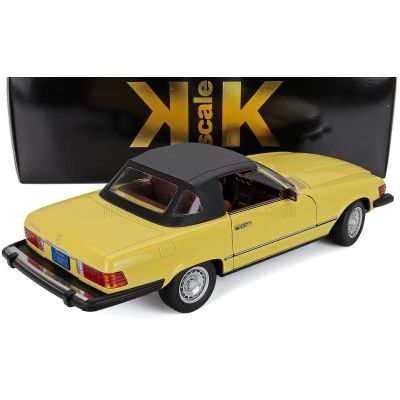 KK SCALE MERCEDES BENZ SL-CLASS 450SL (R107) CABRIOLET USA VERSION 1979 - YELLOW 1/12
