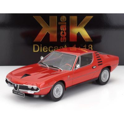 KK SCALE ALFA ROMEO MONTREAL 1970 - BLACK INTERIOR - ALFA RED 1/18