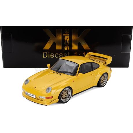 KK SCALE PORSCHE 911 993 GT2 COUPE 1996 - CERCHI BBS - BBS RIMS - YELLOW 1/18