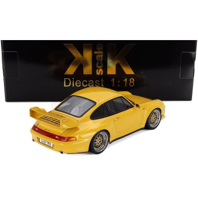 KK SCALE PORSCHE 911 993 GT2 COUPE 1996 - CERCHI BBS - BBS RIMS - YELLOW 1/18