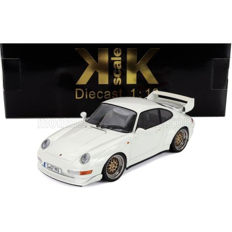 KK SCALE PORSCHE 911 993 GT2 COUPE 1996 - CERCHI BBS - BBS RIMS - WHITE 1/18