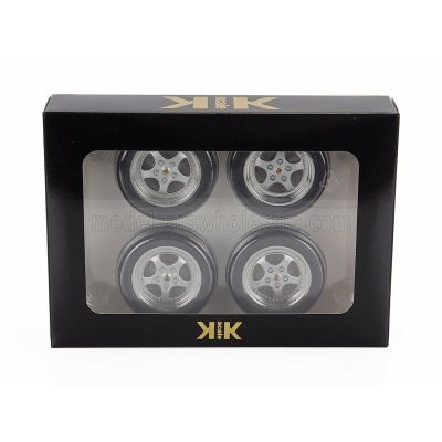 KK SCALE ACCESSORIES SET 4X WHEELS AND SPEEDLINE RIMS FOR PORSCHE 911 964 RS COUPE 1992 - BLACK CHROME 1/12