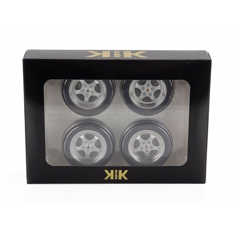 KK SCALE ACCESSORIES SET 4X WHEELS AND SPEEDLINE RIMS FOR PORSCHE 911 964 RS COUPE 1992 - BLACK CHROME 1/12