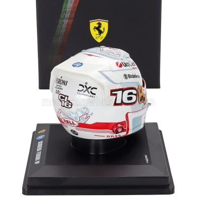 LOOKSMART BELL HELMET CASCO HELMET F1 CHARLES LECLERC TEAM FERRARI HP N 16 2nd MONACO GP 2025 - WHITE 1/5