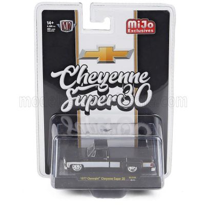 M2 MACHINES CHEVROLET CHEYENNE PICK-UP SUPER 30 CUSTOM 1972 - BLACK WHITE 1/64