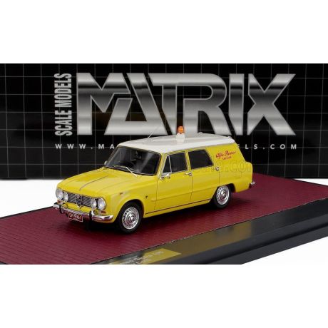 MATRIX SCALE MODELS ALFA ROMEO GIULIA SW STATION WAGON ALFA ROMEO SERVICE 1967 - YELLOW WHITE 1/43