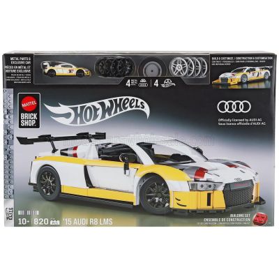 MATTEL HOT WHEELS AUDI R8 LMS N 39 RACING 2015 - 820 PEZZI - 820 PCS + R8 1/64 SCALE - WHITE YELLOW 1/16