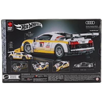 MATTEL HOT WHEELS AUDI R8 LMS N 39 RACING 2015 - 820 PEZZI - 820 PCS + R8 1/64 SCALE - WHITE YELLOW 1/16