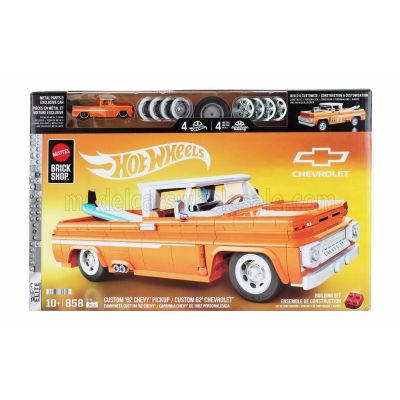 MATTEL HOT WHEELS CHEVROLET CHEVY PICK-UP CUSTOM 1962 - 858 PEZZI - 858 PCS + V-SERIES 1/64 SCALE - ORANGE 1/16