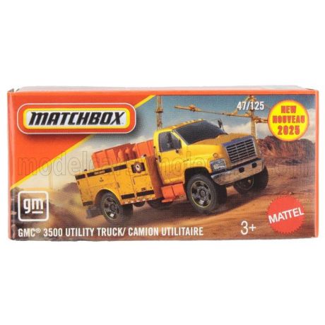 MATTEL HOT WHEELS GMC 3500 UTULITY TRUCK 2018 - YELLOW 1/64