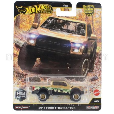 MATTEL HOT WHEELS FORD USA F-150 RAPTOR PICK-UP 2017 - BROWN MET 1/64