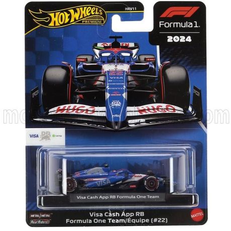 MATTEL HOT WHEELS RACING BULLS F1  VCARB-01 TEAM VISA CASH APP N 22 SEASON 2024 YUKI TSUNODA - BLUE WHITE 1/64