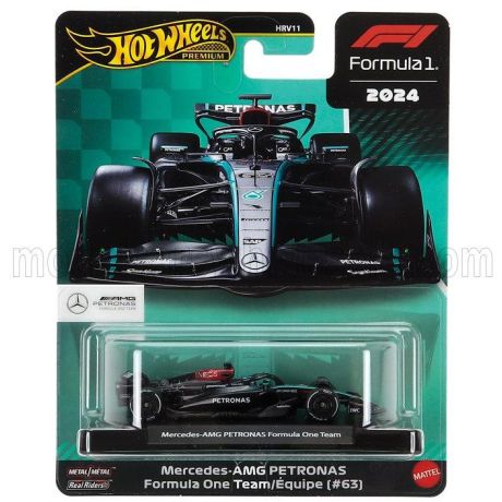 MATTEL HOT WHEELS MERCEDES GP F1  W15 EQ PERFORMANCE TEAM AMG PETRONAS MOTORSPORT N 63 SEASON 2024 GEORGE RUSSELL - BLACK SILVER
