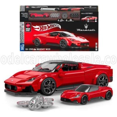 MATTEL HOT WHEELS MASERATI SET 2X MC20 2022 - 250 PEZZI - 250 PCS + MC20 1/64 SCALE - RED 1/32