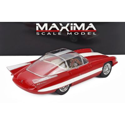 MAXIMA ALFA ROMEO 6C 3000 SUPERFLOW II PININFARINA 1956 - RED WHITE 1/18