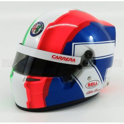 MINI HELMET BELL HELMET F1  CASCO HELMET C38 FERRARI TEAM ALFA ROMEO N 99 SEASON 2019 ANTONIO GIOVINAZZI - RED WHITE GREEN 1/2
