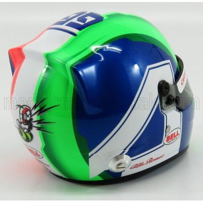 MINI HELMET BELL HELMET F1  CASCO HELMET C38 FERRARI TEAM ALFA ROMEO N 99 SEASON 2019 ANTONIO GIOVINAZZI - RED WHITE GREEN 1/2