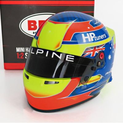 MINI HELMET BELL HELMET F2  CASCO HELMET DALLARA TEAM PRAMA RACING FORMULA 2 WORLD CHAMPION SEASON 2021 OSCAR PIASTRI - BLUE YEL